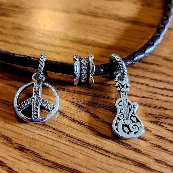 BRIGHTON Silver and Crystal Charms, $22 Each! SWEET AND SPARKLY! - Picture 2 of 4